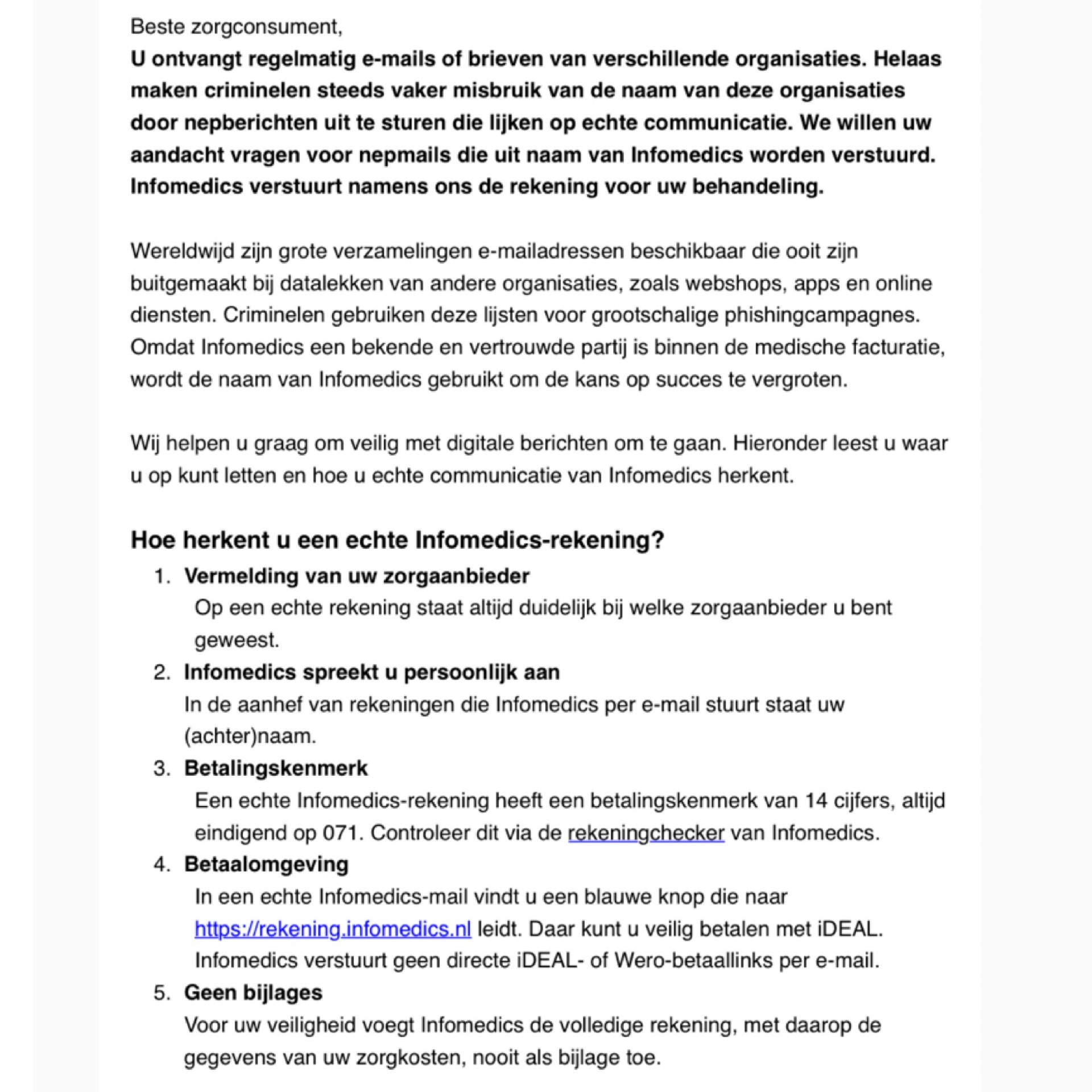 Facturen/nepmails van factoring Infomedics 5 - Tandartspraktijk Rijsenhout infomedics 2